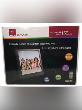 NEW PIX-STAR 15 Inch FotoConnect XD WiFi Digital LED 4GB Picture Photo Frame